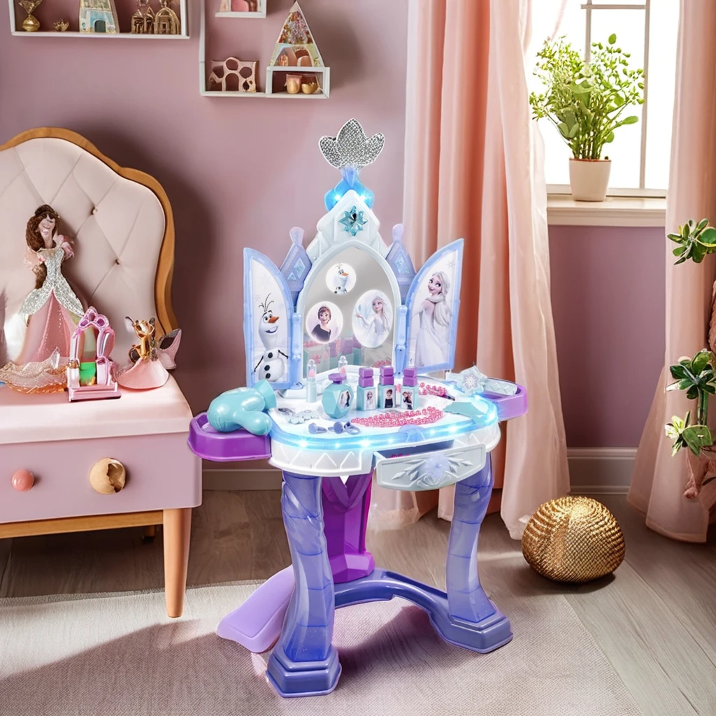 Оптовая продажа модный игровой набор для девочек звуковой и легкий туалетный столик игрушка