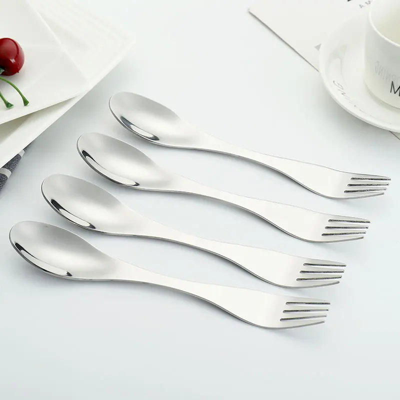 Food Grade Multi Function Camping Reusable Spork Metal Dinner Spoon Spoons Stainless Steel 430 / 304 All-season Not Support Free