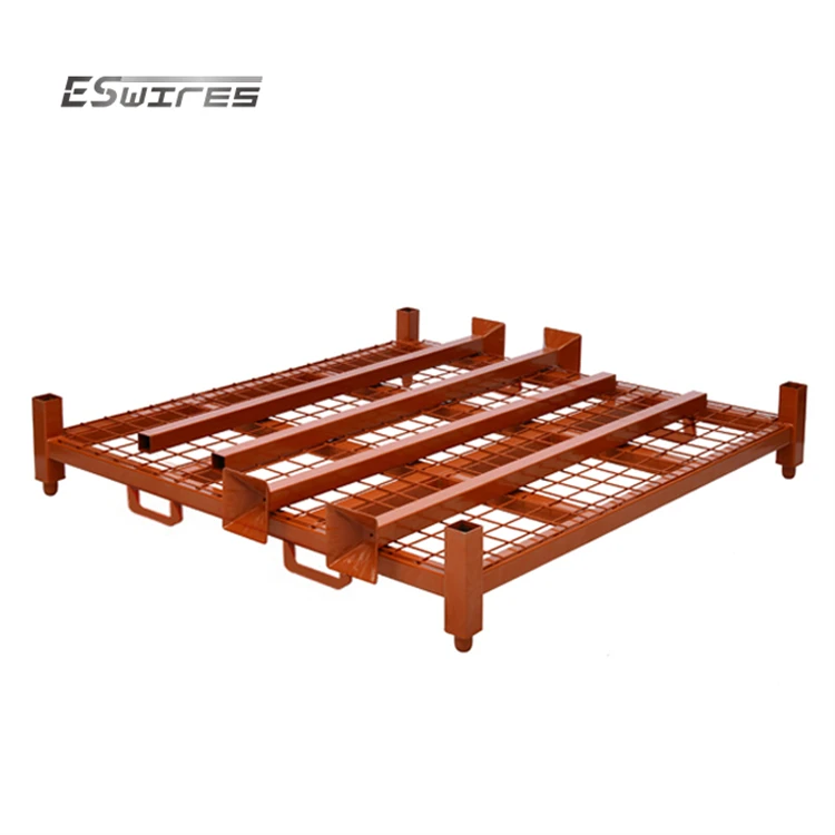 Powder coating heavy duty industrial steel stackable logistic warehouse box tyre tire rack pallet