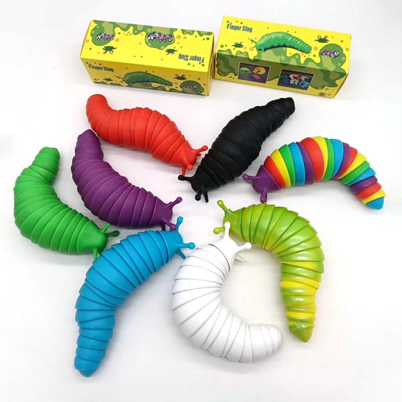 TikTok Pop Decompression Toys Slug Fidget Articulated Fun Snail Friendly Sensory Toy Fidget Slug Safe material slug toy
