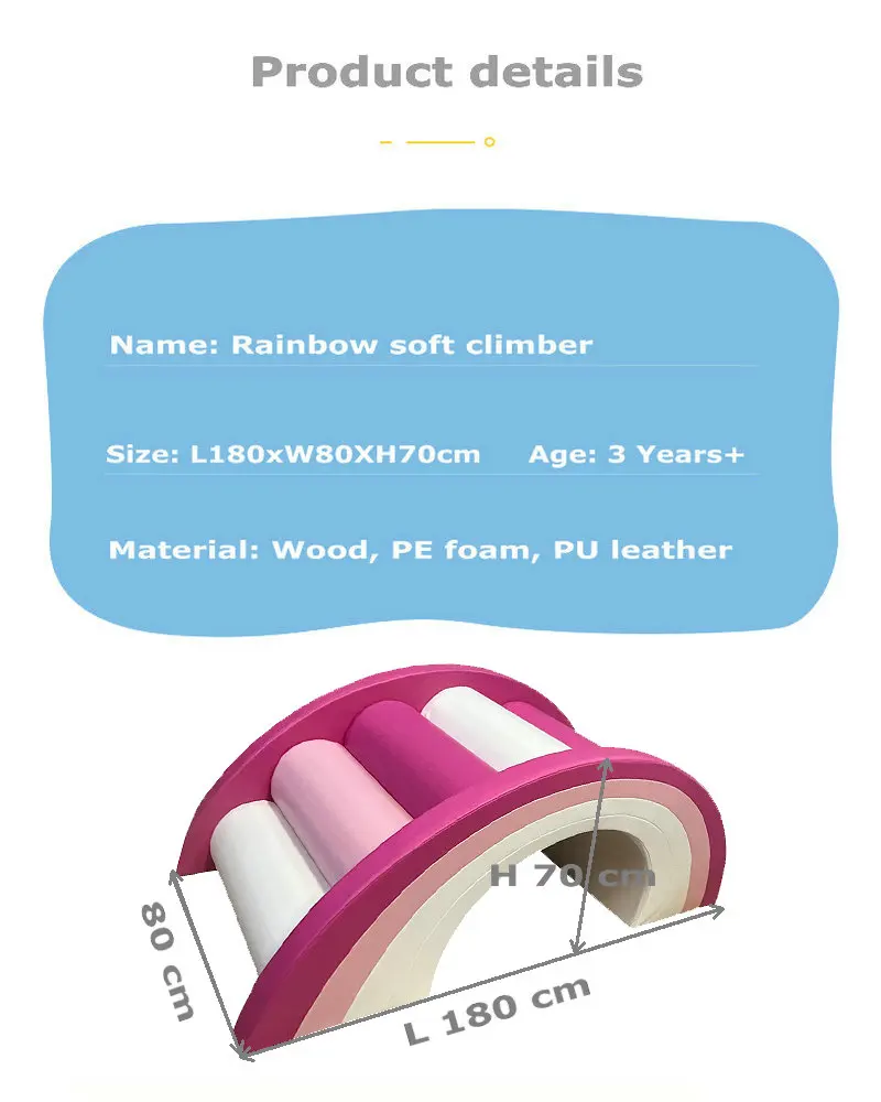 Customs Pastel Macaroon Kids Soft Play Indoor Playground Rainbow Arch Or Wedding Party