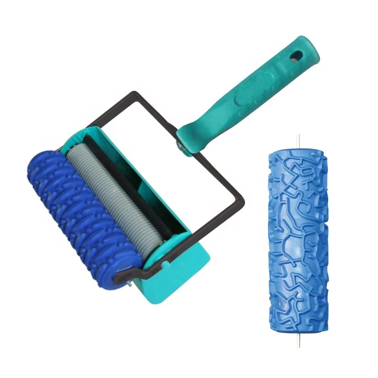 Factory Price Newest wall painting coating oil 7 inch decorative rubber rodillos design patterned texture roller