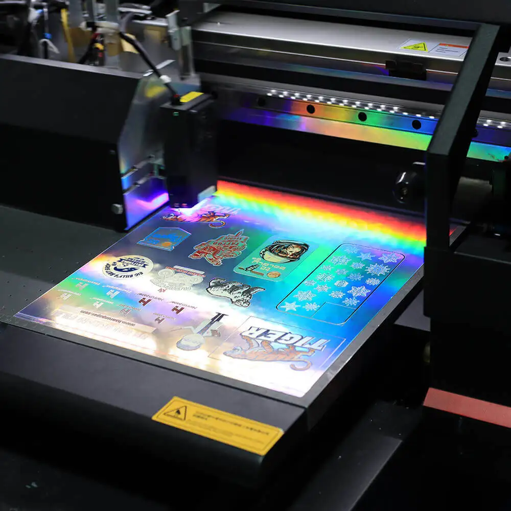 hanrun High quality Hologram UV Laser Film printing uv dtf sticker cold transfer AB pet film