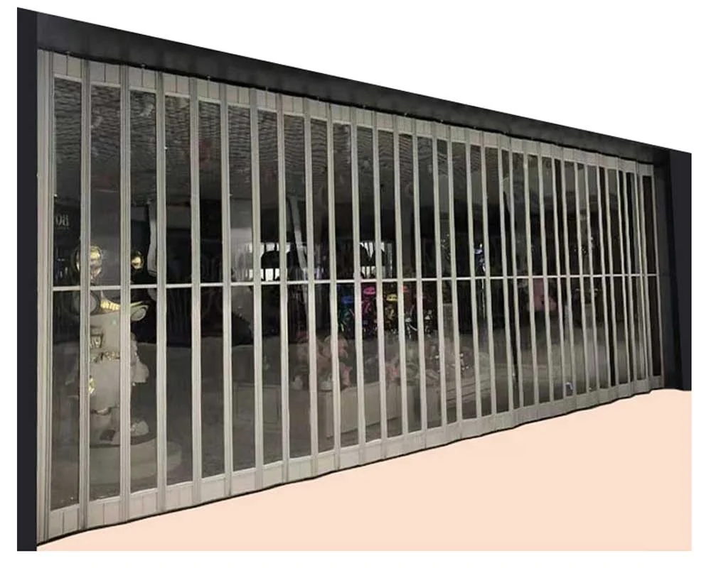 Commercial Polycarbonate BI Folding Door Security Clear PVC Sliding Shutter Door Crystal Plastic Accordion Doors for Shop Store