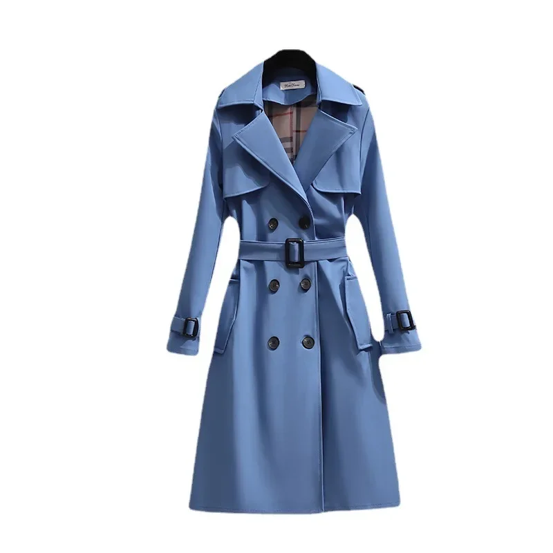 Bozon 2024 Women Casere Long Coat Elegant Turn Down Collar Woolen Coat With Belt Open Stitch Design Winter Warm Coat