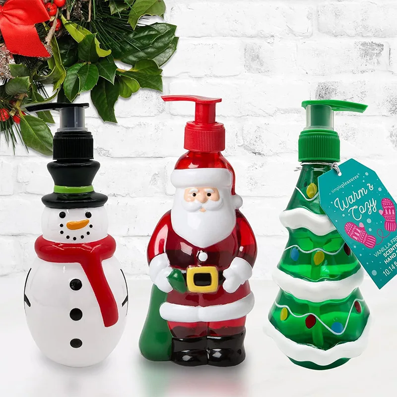 Wholesale In-Stock 350ML Christmas Home Series Santa Claus & Snowman Theme Cross-Border Empty Christmas Holiday Supplies Bottle