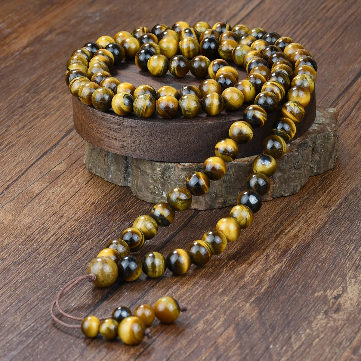 REAL Tiger Eye Islamic Prayer Natural Stone 99 Beads Misbaha, Tasbeeh, Rosary, Misbah, Tasbih  Personalized