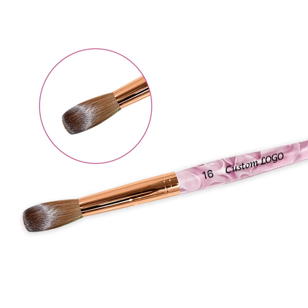 Purple Marble Acrylic Nail Brush 100% Kolinsky Hair Oval Pinched Custom Nail Brush Box Different Sizes  for Acrylic Powder