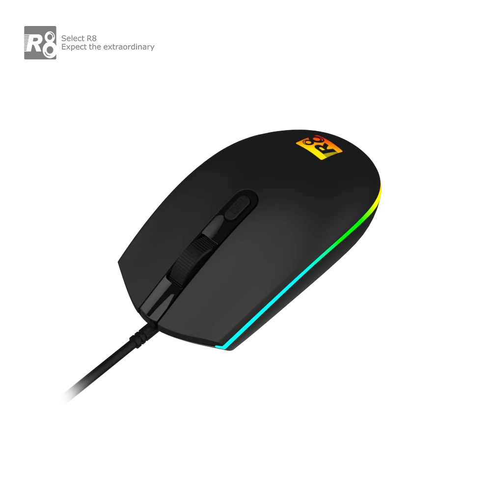 Wholesale New in 4D Wired Ergonomic Optical Mouse with Rainbow led with breath