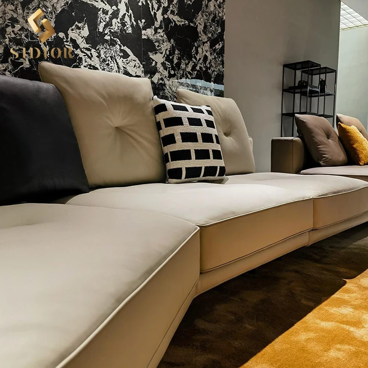 Italian modern luxury velvet genuine leather microfiber sofa 3-5 seater sofa set furniture living room furniture big sofa