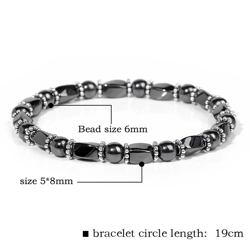 2024 Wholesale Natural Stone Beads Bracelet Energy Magnetite Button Beads Elastic Bracelet Women Men Accessories