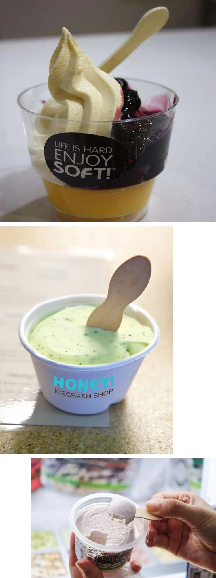 bundled logo printing ice cream spoons