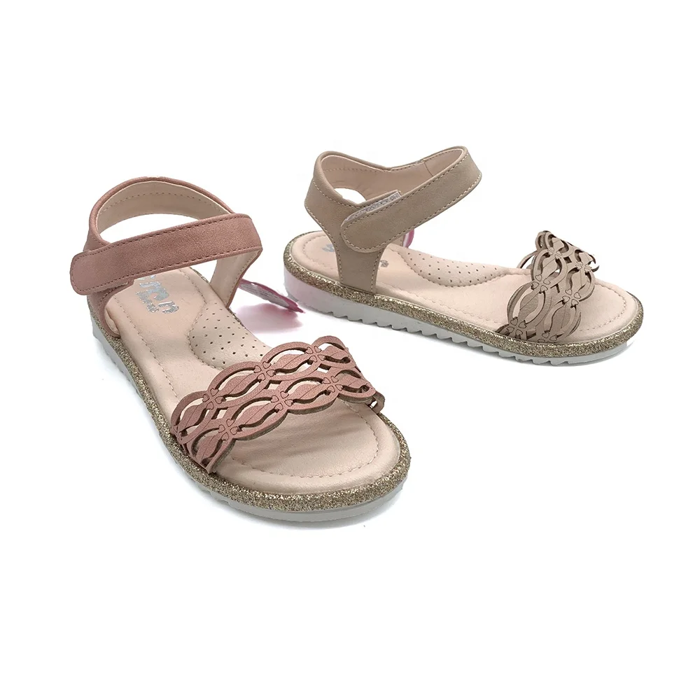 America Children Shoes 2019 Hot New Design Kids Sandals Girls Hard Sole  pu Genuine Leather Kids Sandals