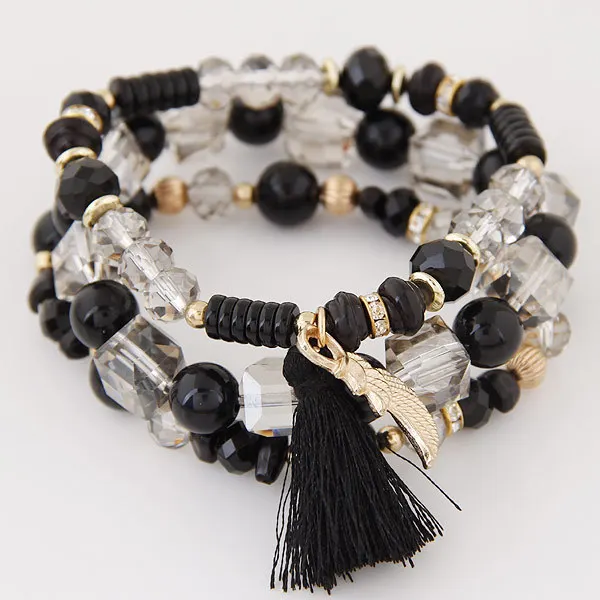 2022 Hot Selling Tassel Bracelet Handmade Multi Color Beaded Set DIY Style Accept Clients Logo Charm Cheap