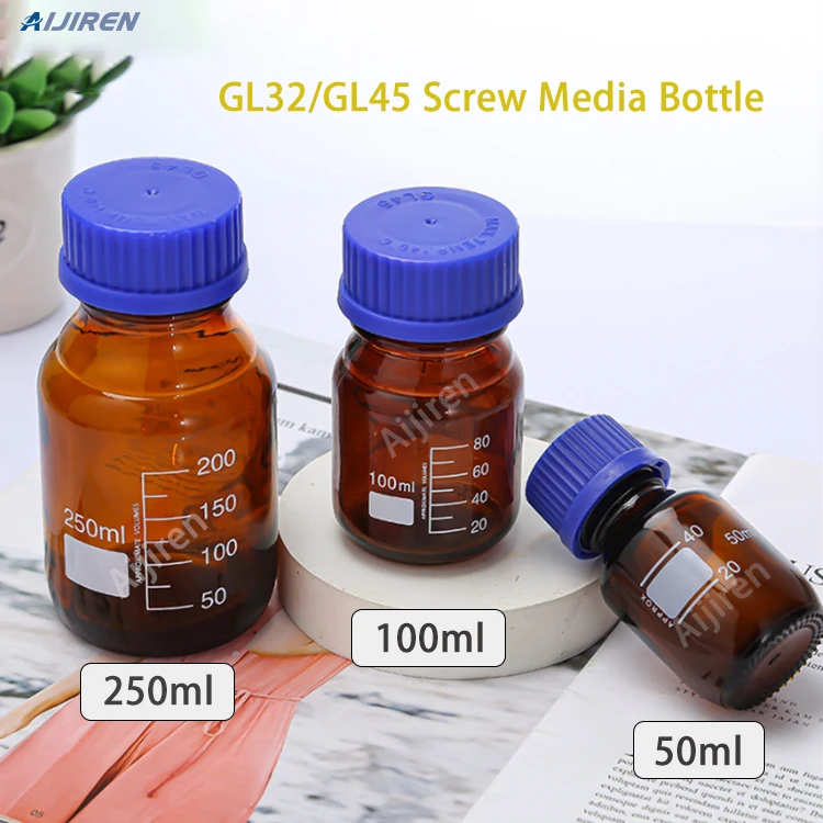 50mL 100mL 250mL 500mL Lab Glassware Borosilicate 3.3 Wide Mouth GL45 Customized screw Cap Media Reagent Bottle
