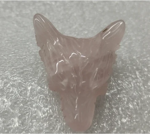 26/5000  Crystal gem skull brown statue skull hand carving Wolf head handicraft ornament stone agate carving