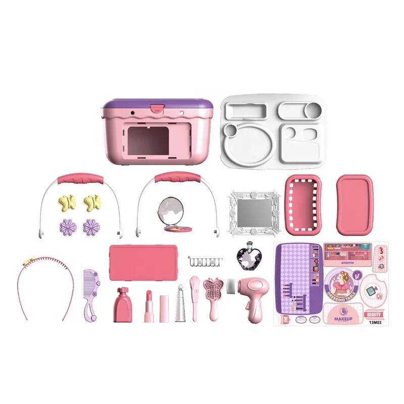 Children Toy Girl Cosmetics Box 2 In 1 Dressing Makeup Toys Set