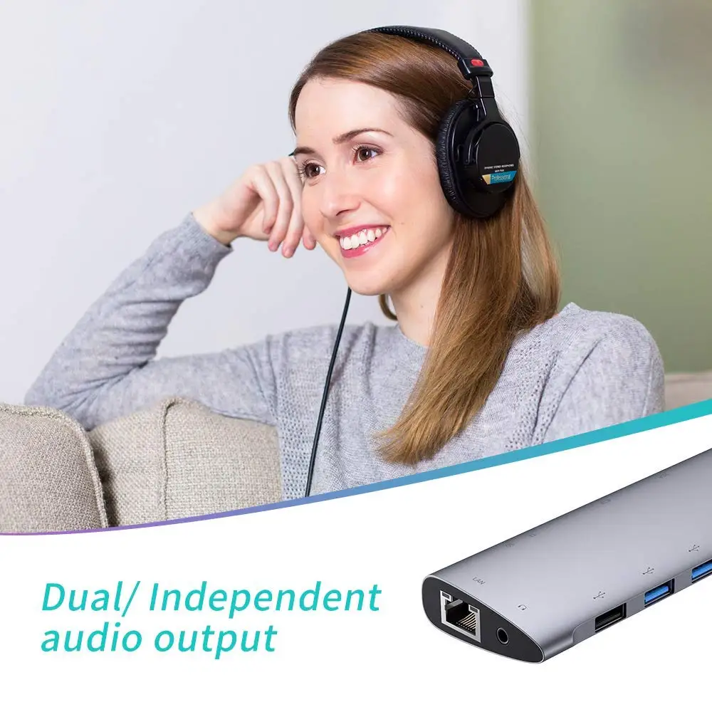 Адаптер Raycue 11 в 1 Type C с Ethernet для MacBook Pro