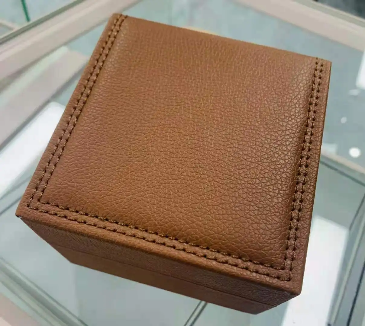 
brown genuine leather box watch gentleman watches present pack elegant Wrist Watch Box 