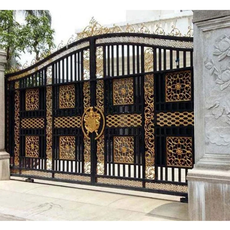 italian contemporary garden arch side tall gold wrought iron gates panel 2021