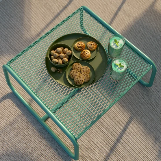 Nordic Style Hot-selling Lolita Rectangular Metal Garden Side Table For Outdoor Furniture