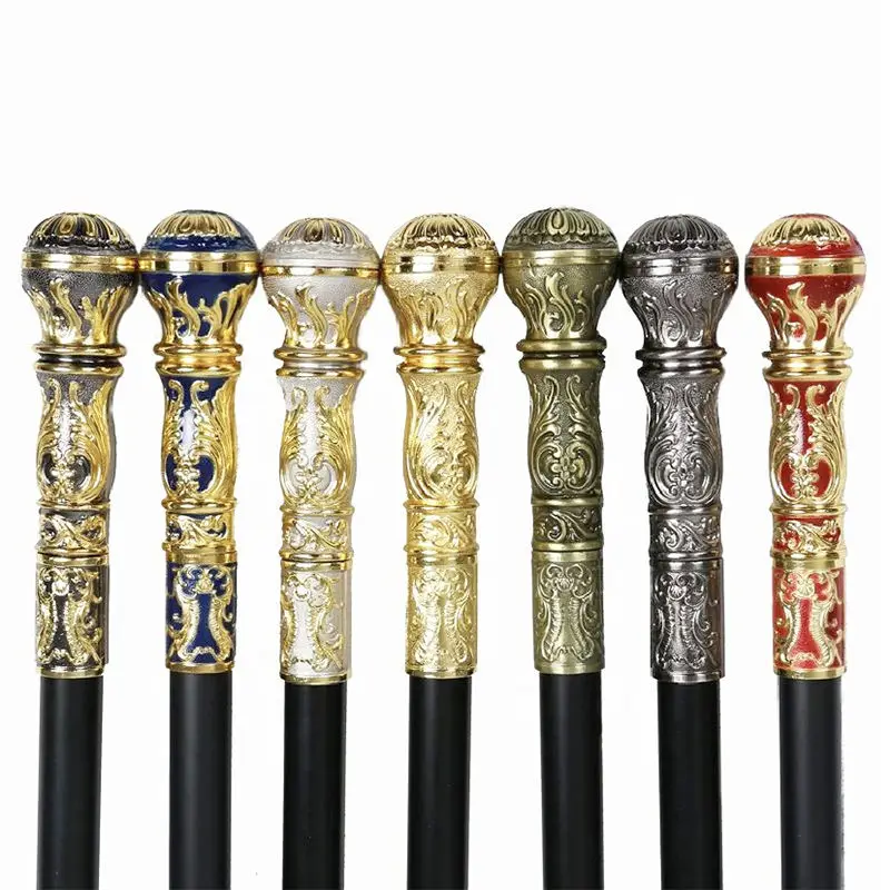 Luxury Dragon Metal Antique Gold Walking Cane Handmade Decorative Walking Sticks
