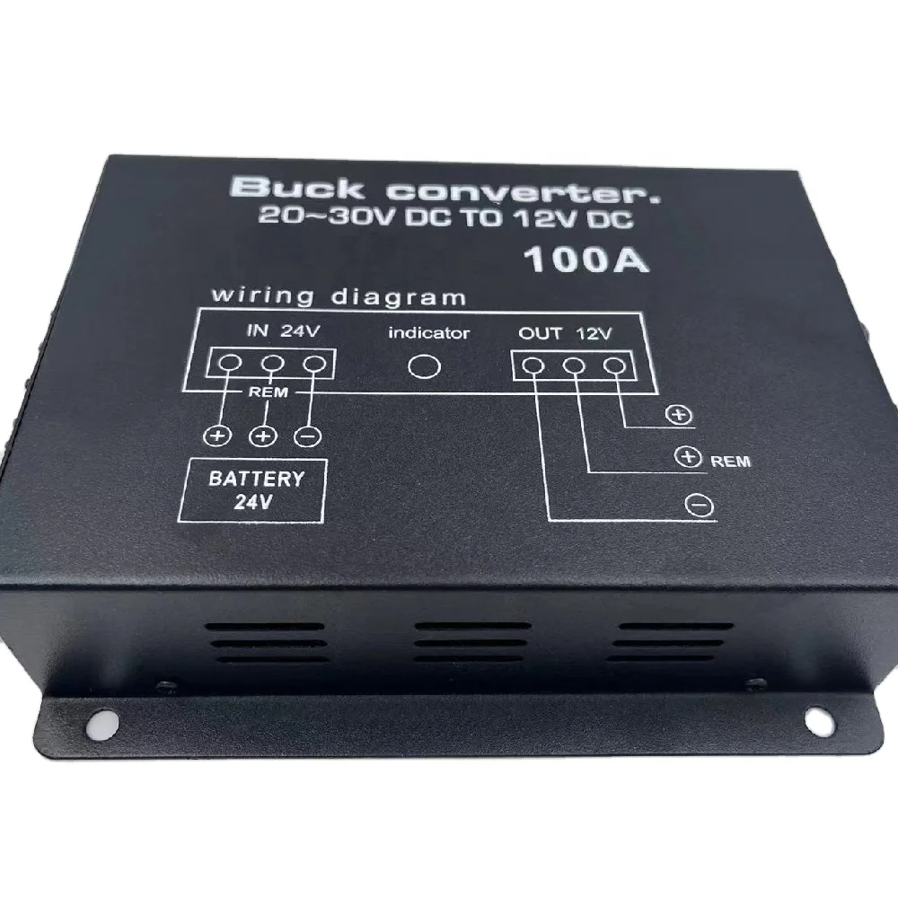 Hot Sale 100A DC to DC 24V 12V Converter 1200W DC Buck Car Power Efficiency Frequency Converter Supply Current Transformer Truck