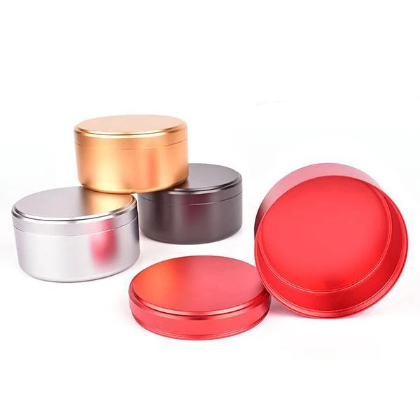 Free Sample 80ml 100ml 120ml 30g 50g 80g 100g Custom Screw Top Cosmetic Aluminium Tin Candle Jar Luxury Metal Jars Lid