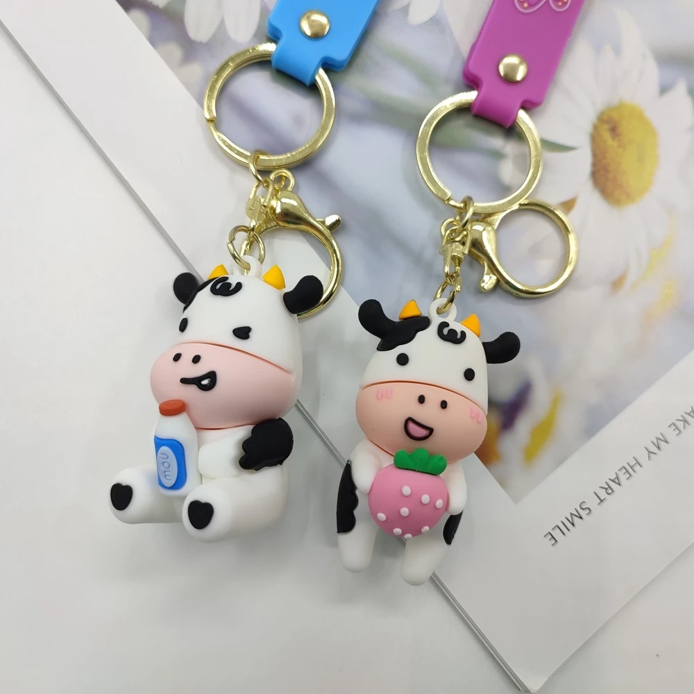 FOCUS Custom 3D Keychain PVC Rubber Keychain Cartoon Dolls Backpack Accessory Kids Cute Key Rings Promotional Gift