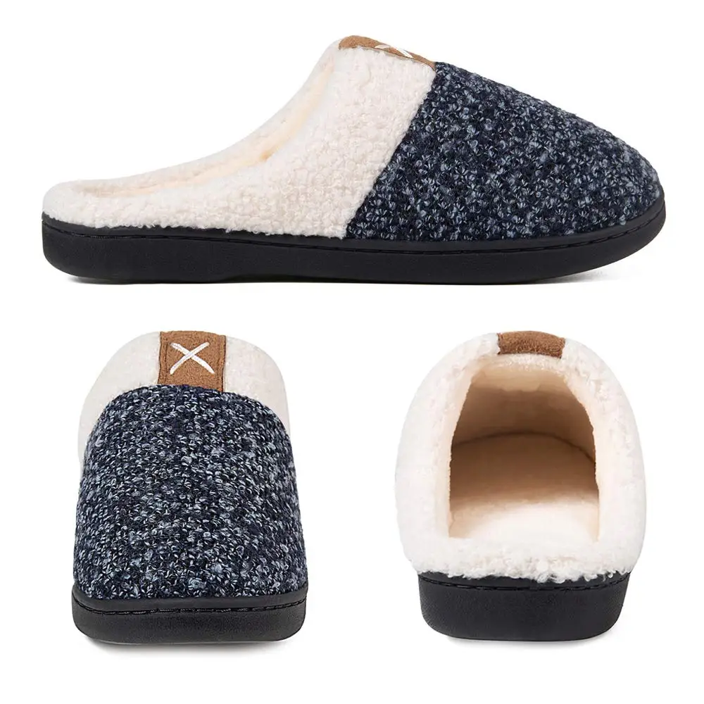 Factory OEM ODM  Slippers Knit Fuzzy Washable Slippers With Soft Plush Slip On Scuff House Bedroom Slipper Gift For Ladies