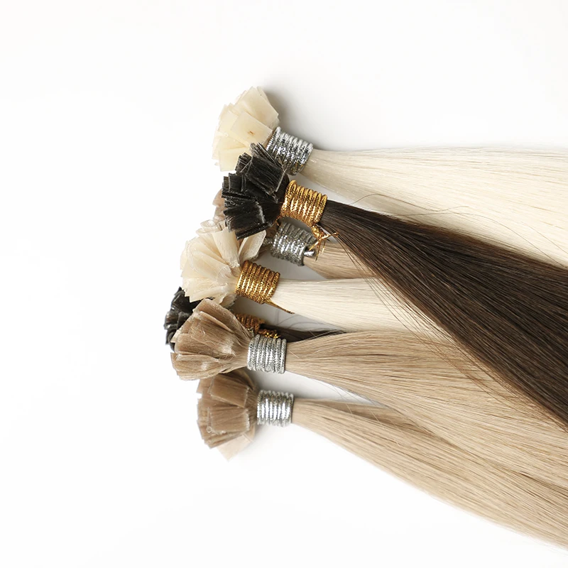  Оптовая продажа 0 8 г плоские пряди волос двойной нарисованный человеческие Remy кератиновые Prebonded волосы для наращивания с плоским
