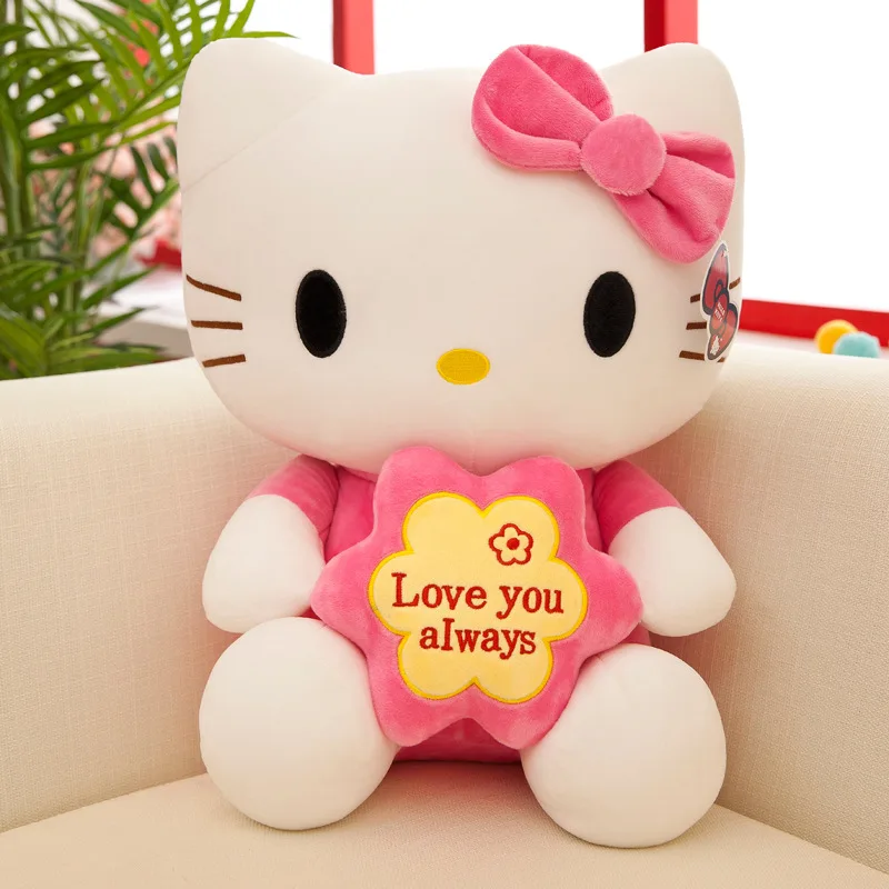 New 2024 Hallo Kitty Stuffed & Plush Toy Animal Kitty Dolls Cute KT Stuffed Toys Children And Girls Cat Throw Pillows Gift