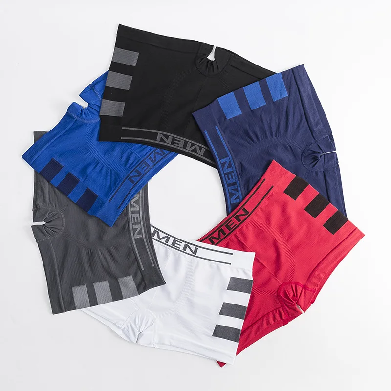 Custom men seamless Boxer Briefs Boys Underwear Shorts Men Boxer  Classic Basic High Elasticity Sexy Boxer