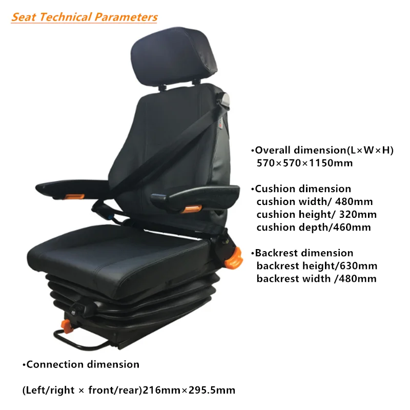 Cat Dump Truck Seat Mining Truck Driver Seat 24v Wheel Loader Driver Seating With 360 Rotation Construction Seating