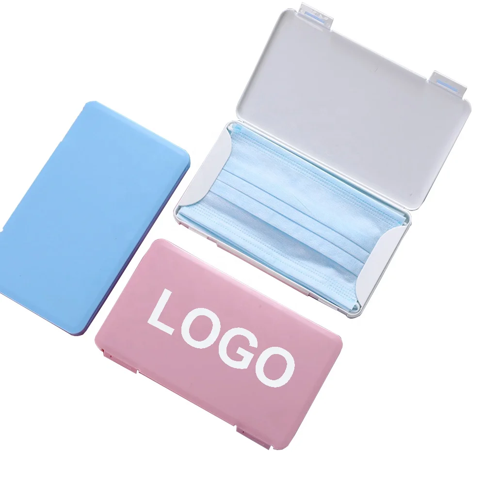 
In Stock Transparent Food Grade PP Plastic Portable Dust Proof Custom Face Mask Storage Box Case With Clip Lock 