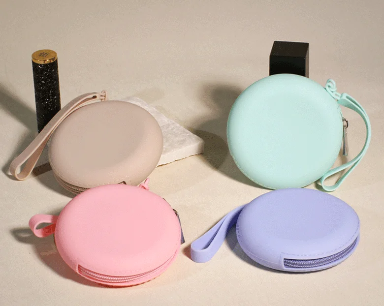 Заводское производство круглых силиконовых кошельков для монет удобные силиконовые сумки хранения наушников оптовая продажа