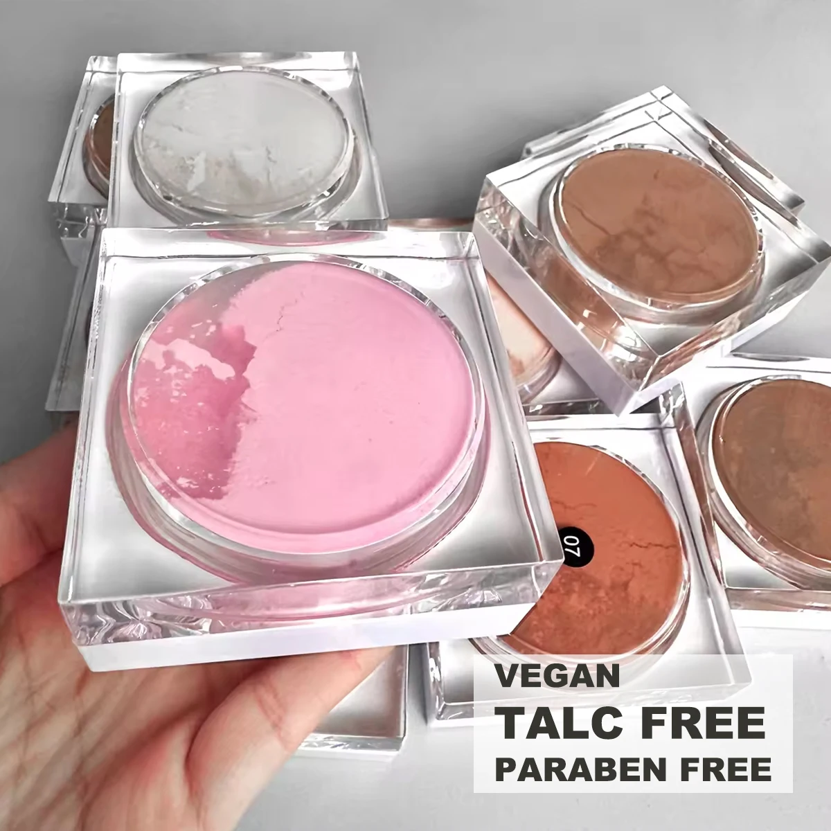 Talc-free Paraben-free face powder private label vegan waterproof makeup loose setting powder