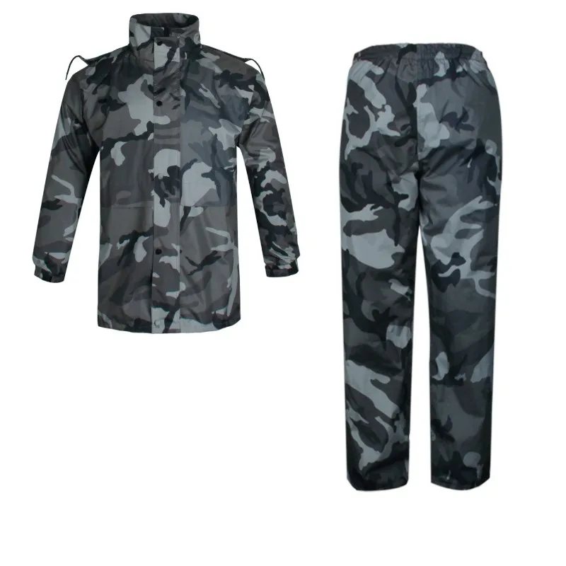 Camouflage suit adult man women Raincoat outdoor fishing jacket reflective split coat manufacturer direct jacket pant set