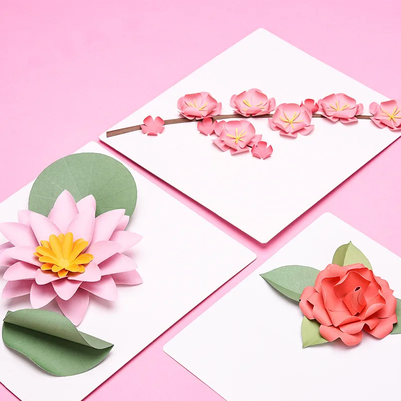 Japanese Paper 3D Flowers Elegant Kirigami Blossoms Kids Origami Folding Kit Beginner Foldable Sheets Decorative