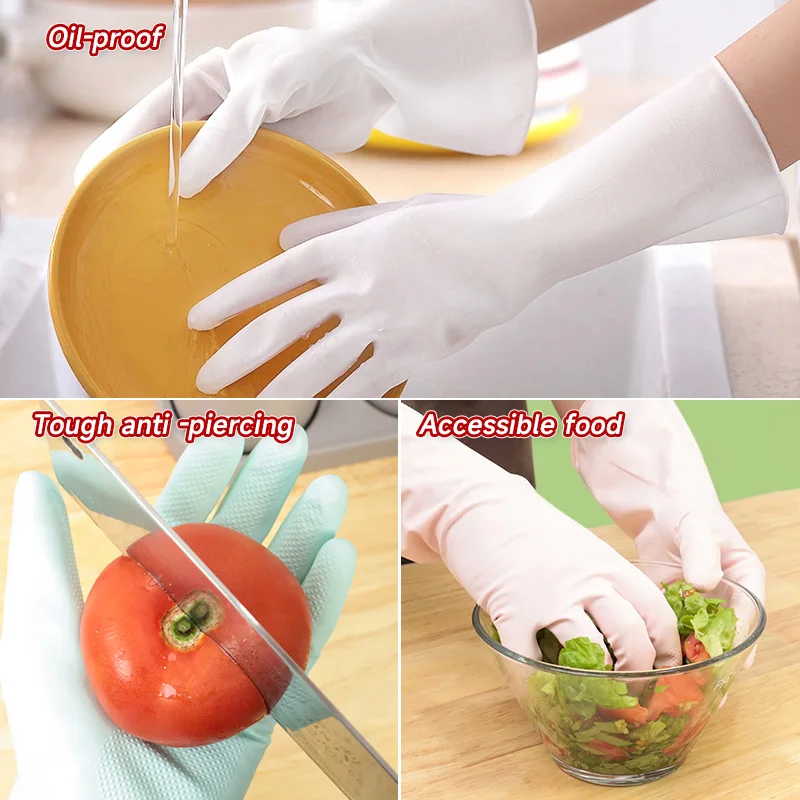 Latex Household Gloves Medium Thickness Rubber for Cleaning House Winter Fall Spring Summer Kitchen Dish Washing