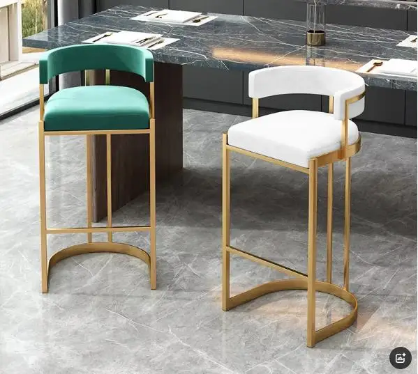 Modern Luxury High-End Kitchen Island Table with Bar Chair Accessible High-Stool with Special Backrest for Living Room
