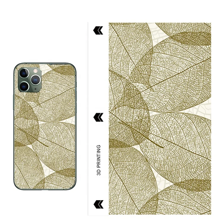 Customizable 3D texture golden mobile skin wrap For Mobile Phone Back Skin Cutting machine