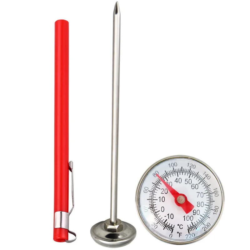Bimetallic Food Thermometer Probe Type Kitchen Milk Coffee Stainless Steel Food Baking Thermometer Table
