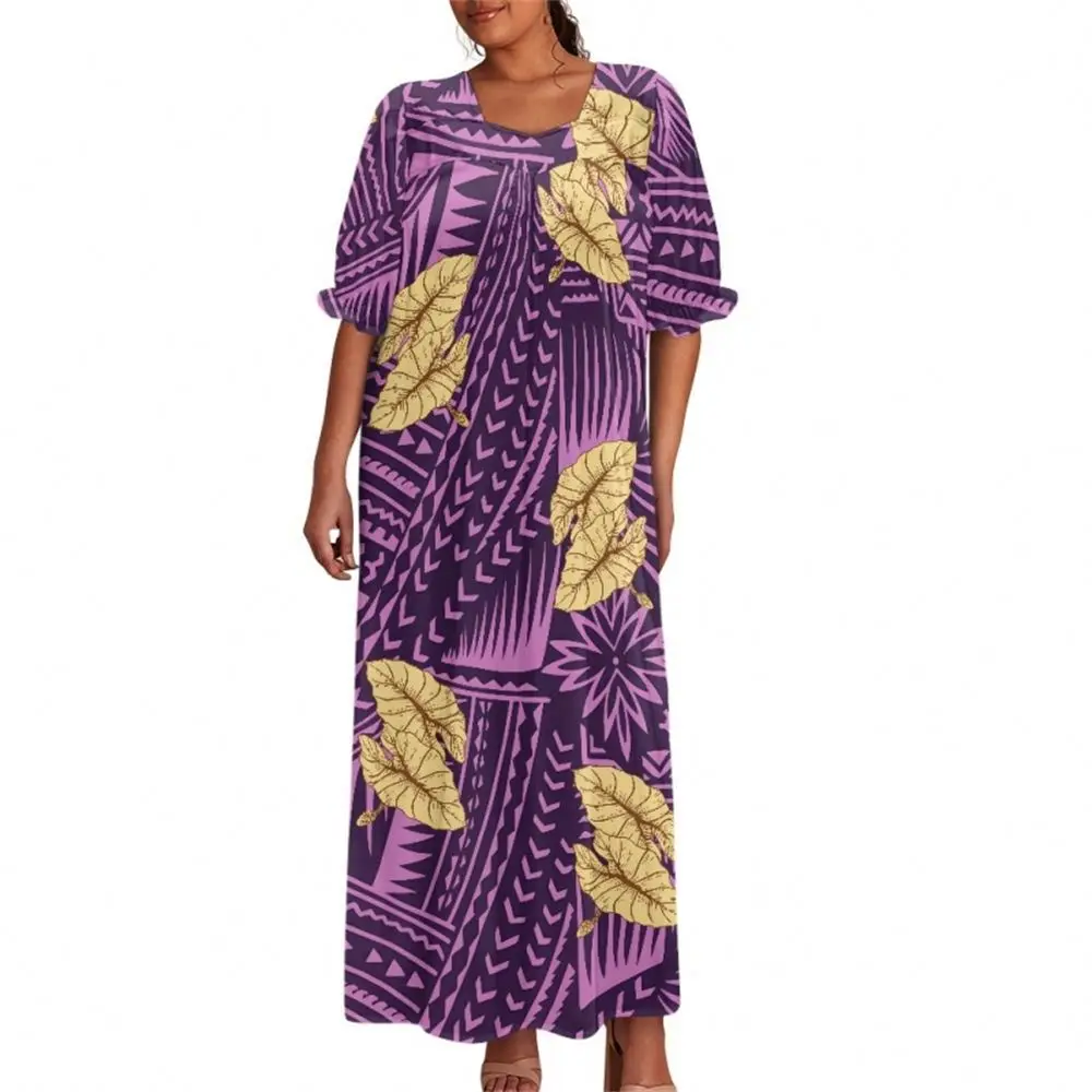 Dropship Oem Women Square Brown Neck Puff Short Sleeve Maxi Dress Delicate Allover Flowers Printing Prom Dress For Lady