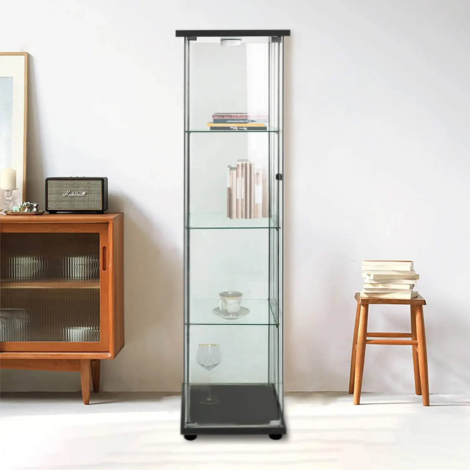 Tempered Glass  Display Cabinet/Tempered Glass Wine Cabinet