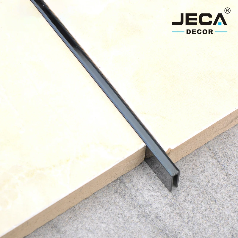 Foshan JECA Tile Accessories Decorative Stainless Steel Strip Tile Trim U Shape High Quality Ceramic Metal Tile Trim For Floor