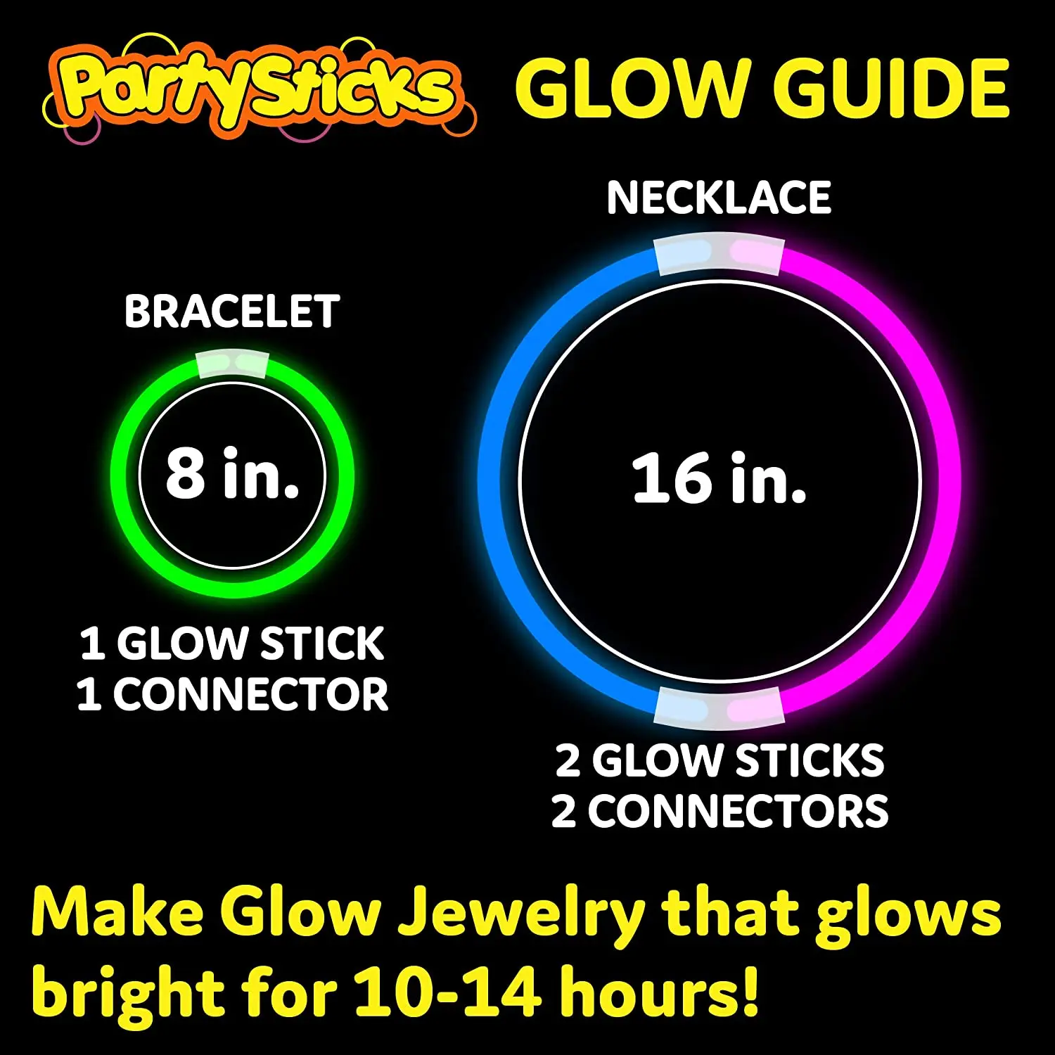 Glow Sticks Party Supplies 100 pack Light Up Sticks Party Favors Glow Party Decorations Neon Necklaces Bracelets with Connectors