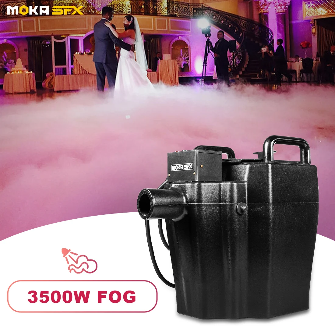MK-F13 Dry Ice Low Fog Machine Lying Fog for Wedding First Dance Event Smoke Foggy 3500W