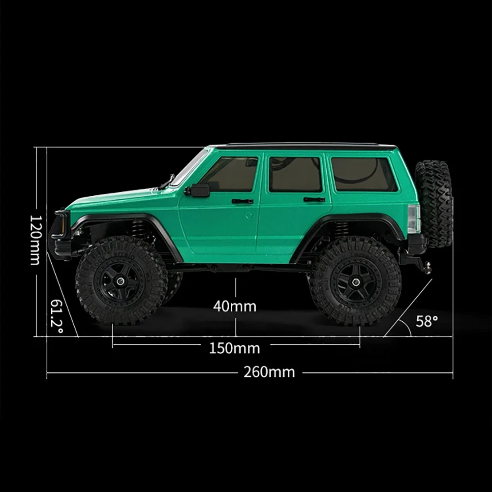 AX-8562 1:18 Scale 12+KM/H RC Climbing Cars Cherokee Simulation Model 2.4Ghz Remote Control Off-road Vehicle Toys Birthday Gifts