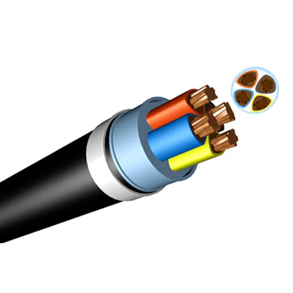 Electric Transmission Power Cable multi stranded Copper Conductor Al tape armor layer